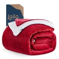 thumbnail image 1 of Cobija Cobertor Aborregado King Laila Comfort Frazada Ultra Suave 100% Microfibra de Poliéster Rojo, 1 of 9
