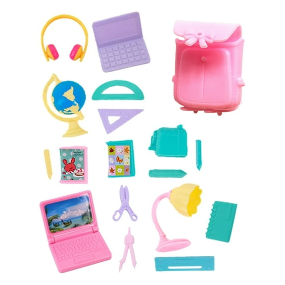 18PCS Doll School Supply for Doll House Decorations, Doll House School Set