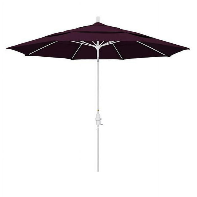 11 Pieds Marché en Fibre de Verre Umbrella Collier Inclinable DV Mat Blanc/pacifica/violet