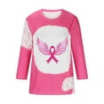 thumbnail image 4 of Alkepwun Breast Cancer Shirt for Women Pink Ribbon Inspirational Tops Butterfly Heart Graphic Tees Fighting Survivor Gifts 3/4 Sleeve Tops, 4 of 4