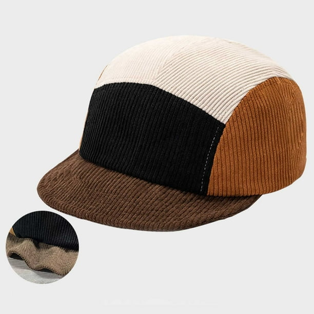 Gorra de béisbol unisex de pana, color liso, ajustable, con protección solar, de poliéster, para hombre y mujer.