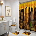 thumbnail image 2 of Funny Cool Money Shower Curtains set  for Mens Bathroom Accessories Set Black Gold 100 Dollar Bills Non Slip Bathroom Rugs Toilet Lid Cover Money Bath Mat Money Curtains Bathroom Money Decor, 2 of 6