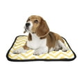thumbnail image 2 of PKQWTM yellow overlaying zigzag Pet Dog Cat Bed Pee Pads Mat Cushion Potty Dogs Blankets Crate Bed Kennel 14x18 inch, 2 of 3