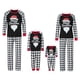 thumbnail image 1 of Pijamas navideños familiares a juego: camisetas de manga larga con cuello redondo y estampado de letras y gorro de Papá Noel, y pantalones a cuadros., 1 of 10