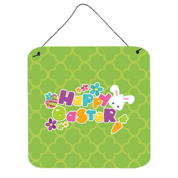 Happy Easter Green Quatrafoil Wall or Door Hanging Prints