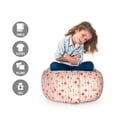 thumbnail image 2 of Christmas Storage Toy Bag Chair, Cartoon Style Christmas Ornaments with Bauble Bells Snowflakes Candy Cane, Stuffed Animal Organizer Washable Bag, Large Size, Vermilion Blush, by Ambesonne, 2 of 3