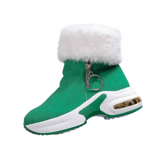 Kyusrd Snow Boots For Women Short Boots Women's Versatile Cool Eye-Catching Edge Thick-Soled Snow Boots Fall And Winter Style Comfortable Height-Enhancing Short Boots