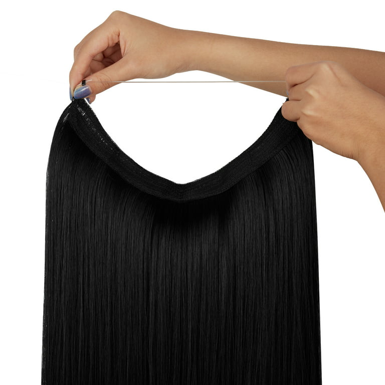 Women Invisible Wire Hair Extensions Hidden No Clip Natural Hair Extensions  Long Soft Silky Straight Curly Hairpiece Wavy Hidden Hair Extension  Synthetic Hairpieces 18-22 inch Hairpiece 