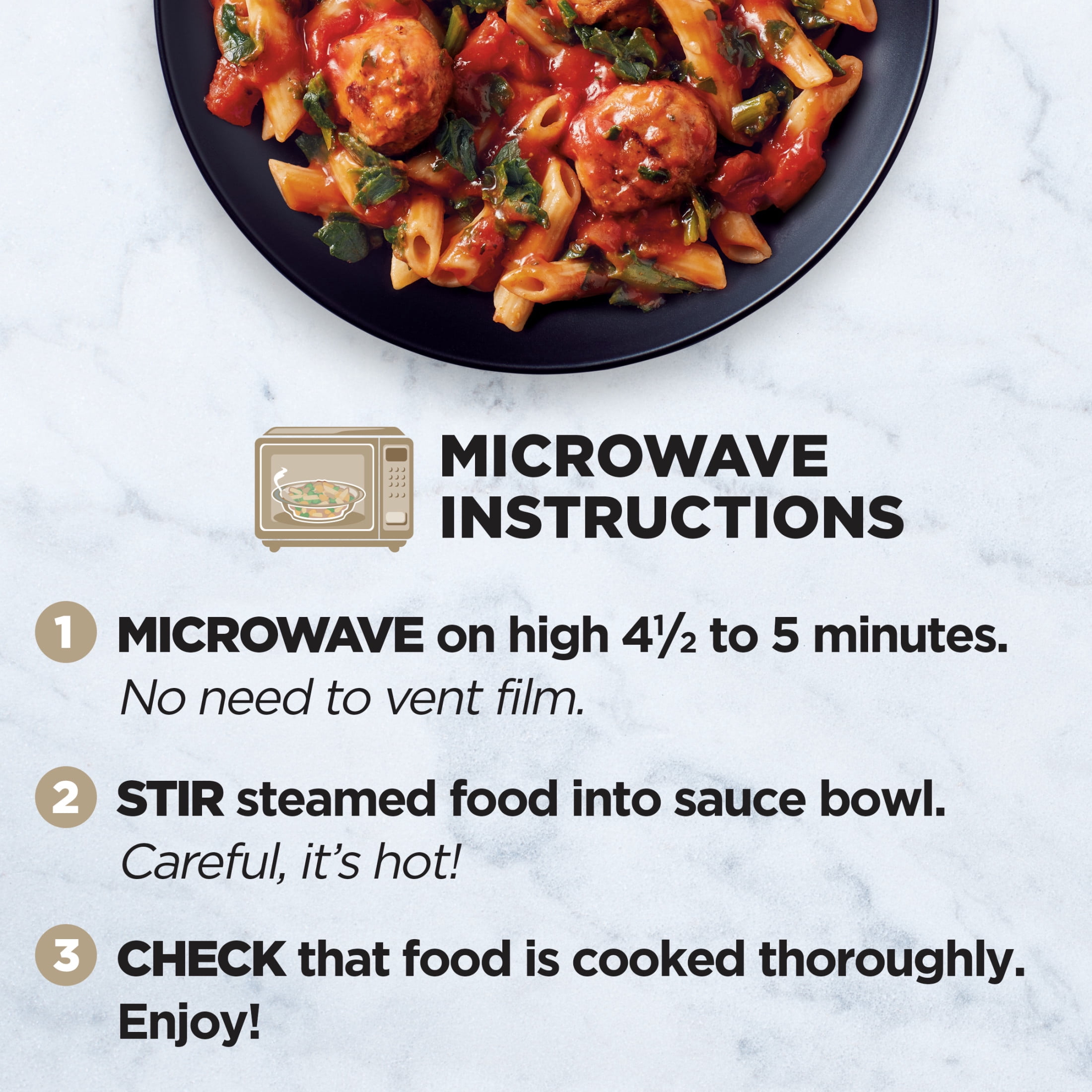 Healthy Choice Simply Steamers Meatball Marinara, 18g Protein, High Protein & Fiber Frozen Meal, 10 oz. Bowl