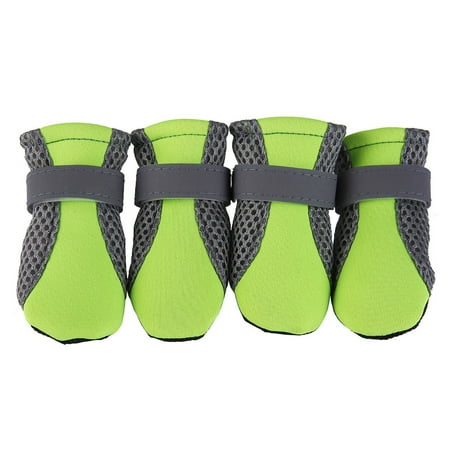 HSMQHJWE Dog Boots Non Slip Shoes with Reflective Strips Strong Non Slip Soles Pet Sports Shoes 4 Piece Set