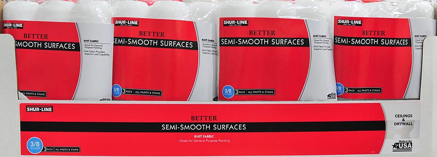 Shur-Line Semi-Smooth Knit 3/8" Roller Covers, 3pk - image 2 of 3