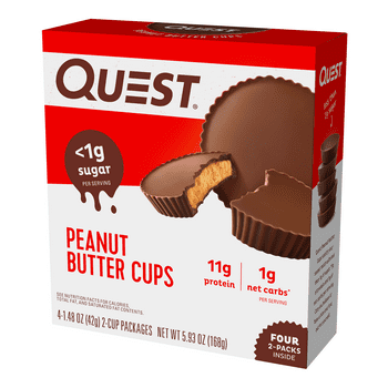 Quest tion Peanut Butter Cups, Low Carb, Gluten Free, Keto Friendly, 4 Count