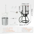thumbnail image 3 of KFFKFF Deep Fryer for Turkey, Set of 30-qt Boiler Steamer Cooker, Outdoor Aluminum Pot for Seafood Frying, Propane Gas Boiler with 54,000 BTU Burner, Comes with Basket, Poultry Rack, 3 of 9