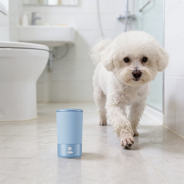 Vaso para lavar las patas de mascotas (perros y gatos) – Limpiador de patas portátil con cerdas suaves, base antideslizante y diseño a prueba de fugas para uso doméstico.