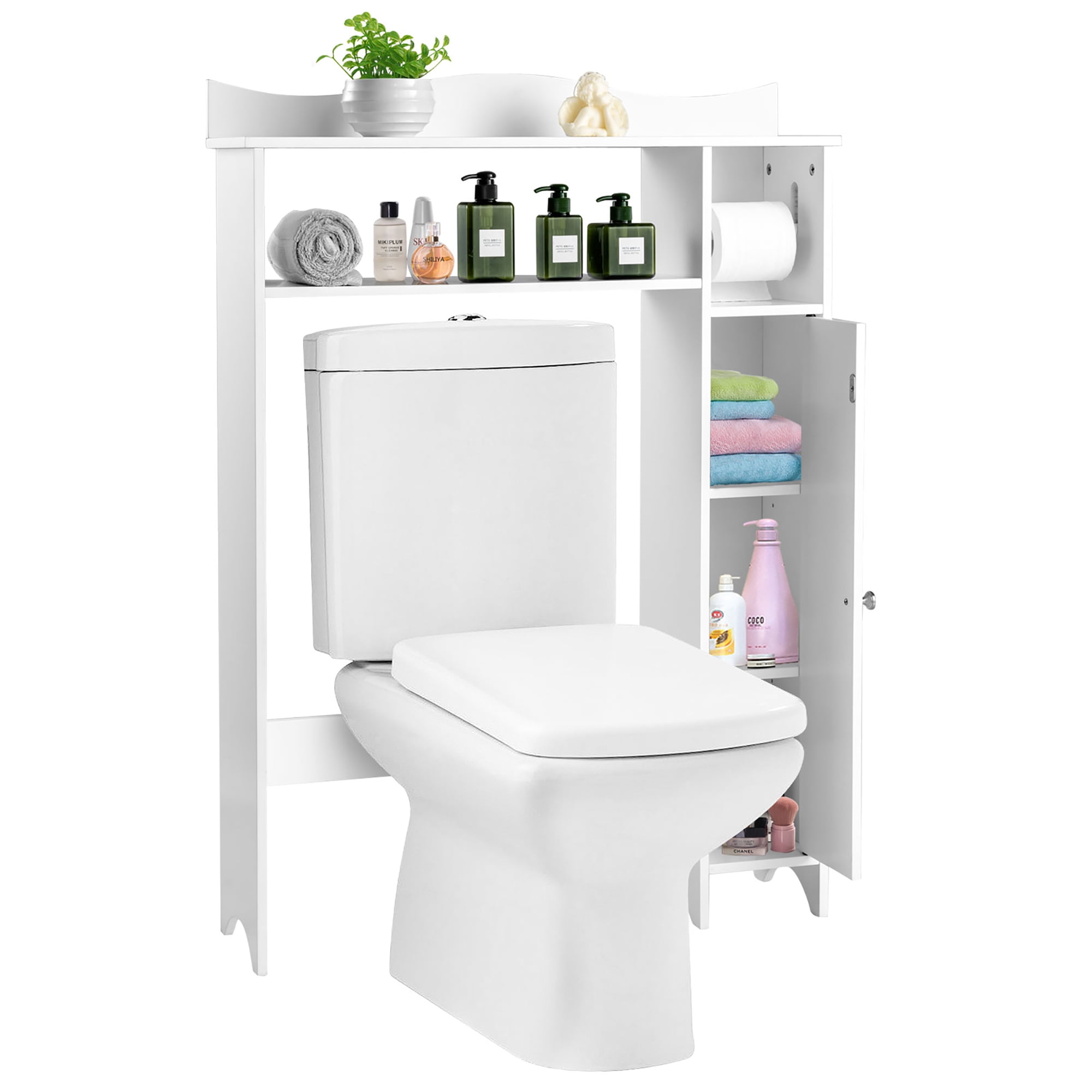 Details about   Space Saver Organization Over The Toilet Wood Storage Cabinet Home Bathroom 
