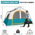 thumbnail image 2 of HIKERGARDEN 8 Person Camping Tent - Portable Family Cabin Tent for Camp, Windproof Fabric Camp Tent Outdoor for Hiking, Backpacking, Traveling, 2 of 6