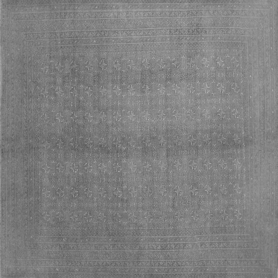 Ahgly Company Indoor Square Abstract Gray Contemporary Area Rugs, 6' Square