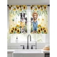 thumbnail image 2 of Spring Dog Sheer Curtains 45 Inch Length 2 Panels Set Window Treatments, Sunflower Daisy Botanical Yellow Ombre Rod Pocket Semi Curtains for Living Room/Bedroom/Kitchen Décor, 104"W x 45"L, 2 of 7