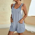 thumbnail image 2 of Drses Womens Summer Casual Suspender Printing Sleeveless Romper Loose Spaghetti Strap Shorts Overalls Jumpsuit with Pockets, 2 of 5