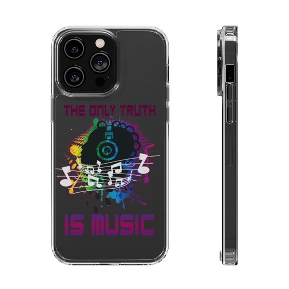 DistinctInk Clear Case for Apple iPhone 15 PRO (6.1" Screen) - Only Truth Is Music