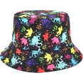 thumbnail image 1 of LinYooLi Women Bucket Hats Double-Side Fishing Cap Sunscreen Spring Summer Colorful Graffiti Collapsible Fisherman Hat for Men, 1 of 8