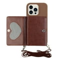 thumbnail image 1 of For Iphone 14 Pro Crossbody Lanyard Wallet Card Bag Phone Case(Coffee),iPhone 16 Pro, 1 of 5