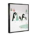 thumbnail image 3 of Stupell Industries Penguins Decorating Christmas Tree Holiday Painting Black Floater Framed Art Print Wall Art, 3 of 6