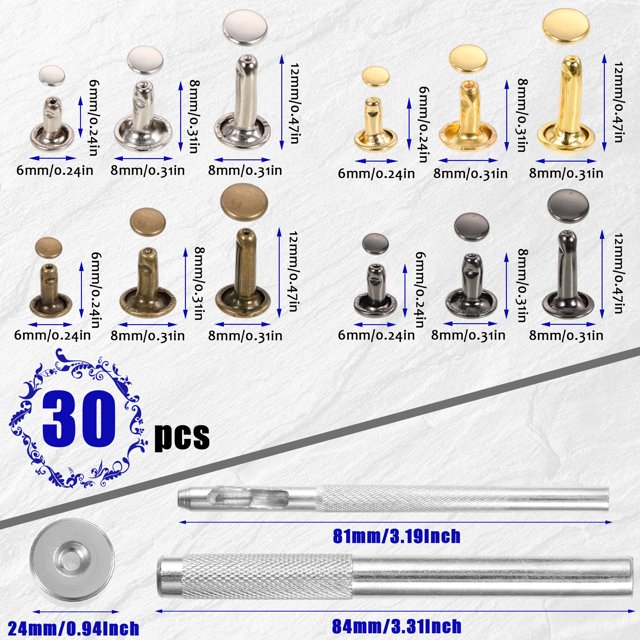 relayinert Wide Application Metal Double Cap Rivets In Different Sizes And Colors Easy To Leather Rivets