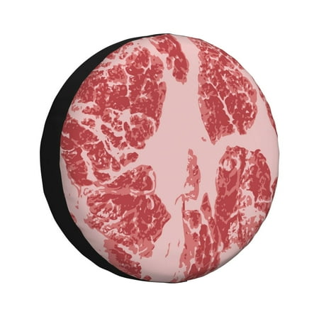 Gaeub Red Meat 14-17in Tire Cover Spare Tire Cover for Camper Caravan Trailer Car Truck SUV Jeep-15 inch