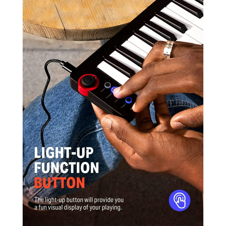 Løse Kommunikationsnetværk lotus USB MIDI Keyboard Controller 25-Key as Gift for Son,Donner N-25 Portable MIDI  Keyboard with Velocity-Sensitive Keys & Light-up Rocker for iPhone, iPad,  Mac and PC. - Walmart.com