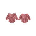 thumbnail image 2 of Loicainy Infant Baby Girls Plaid Bodysuit 3 6 12 18 Months Long Bubble Sleeve Crew Neck Fall Romper Clothes, 2 of 9