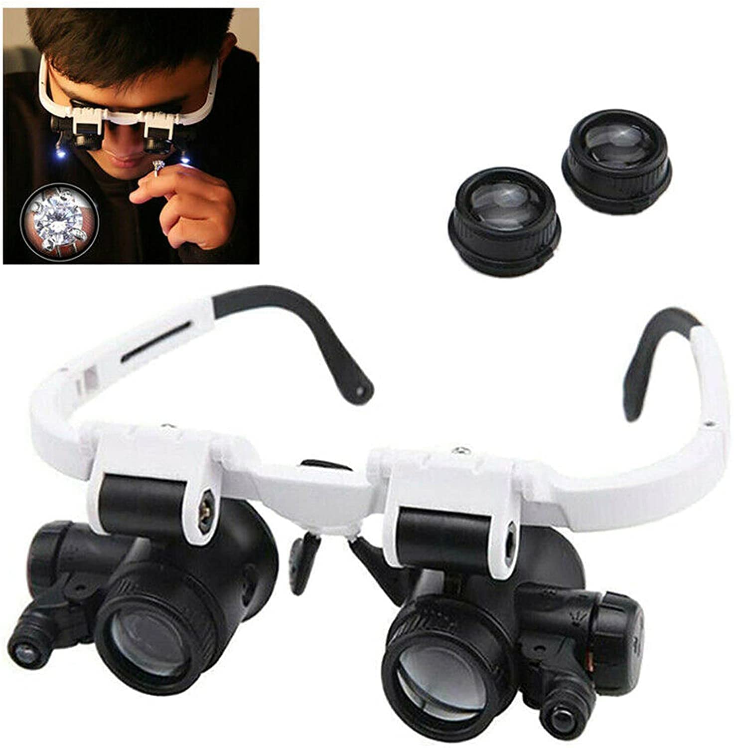 led head wearing magnifier