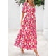 thumbnail image 4 of Vestido PRETTYGARDEN Maxi Floral Rosa y Amarillo Cuello en V XXL, 4 of 7
