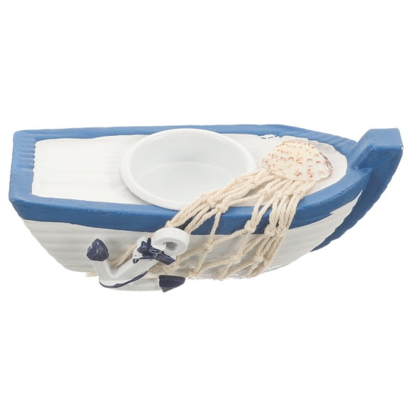 FESTFENDS Mediterranean Style Boat Candle Holder Plastic 1Set