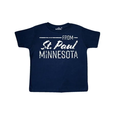 

Inktastic From St. Paul Minnesota in White Distressed Text Gift Toddler Boy or Toddler Girl T-Shirt