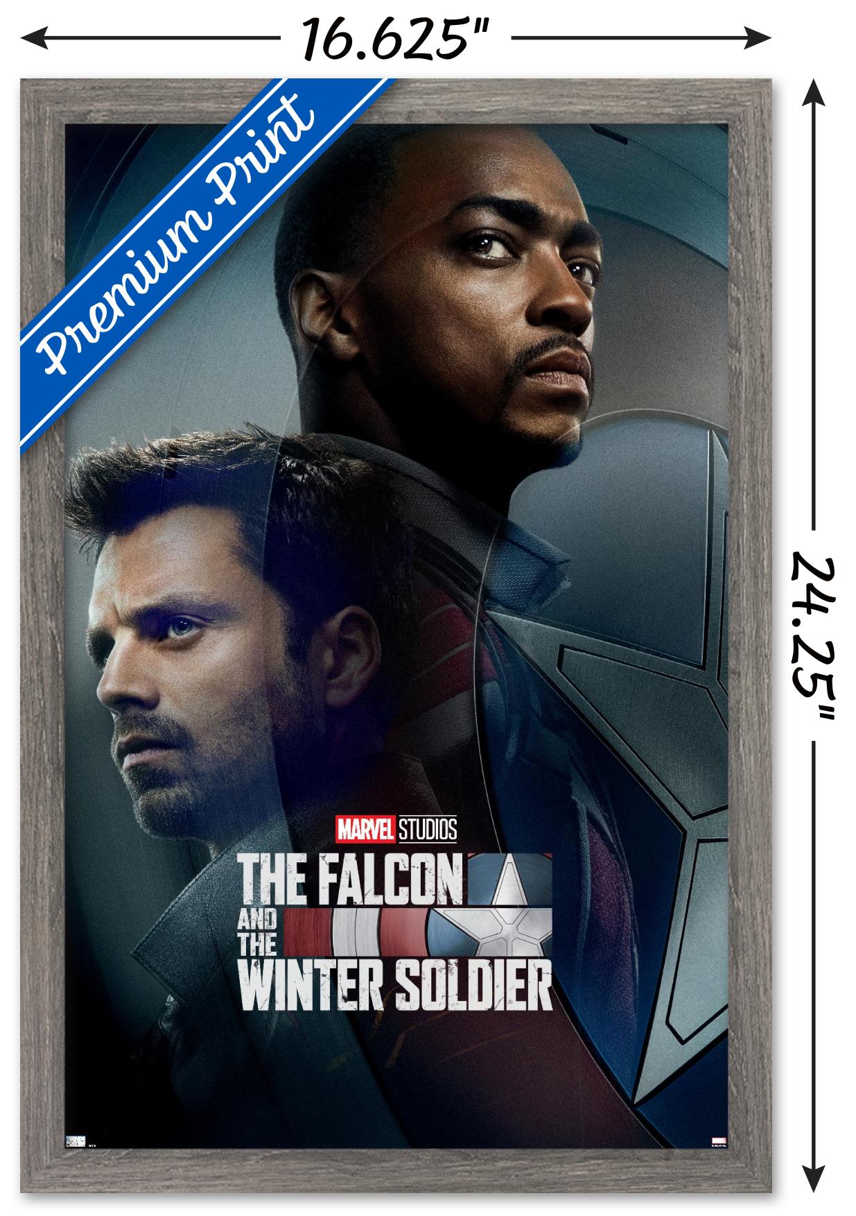 Marvel TeleVision - Falcon and Winter Soldier - Wings Wall Poster, 14.725" x 22.375", Framed