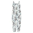 thumbnail image 2 of Tisuna Easter Romper For Girls Toddler Cartoon Rabbit Print Sleeveless Suspender Jumpsuit Fashion Loose Little Girls Easter Festival Summer Clothes White Size 2-3 Years, 2 of 3