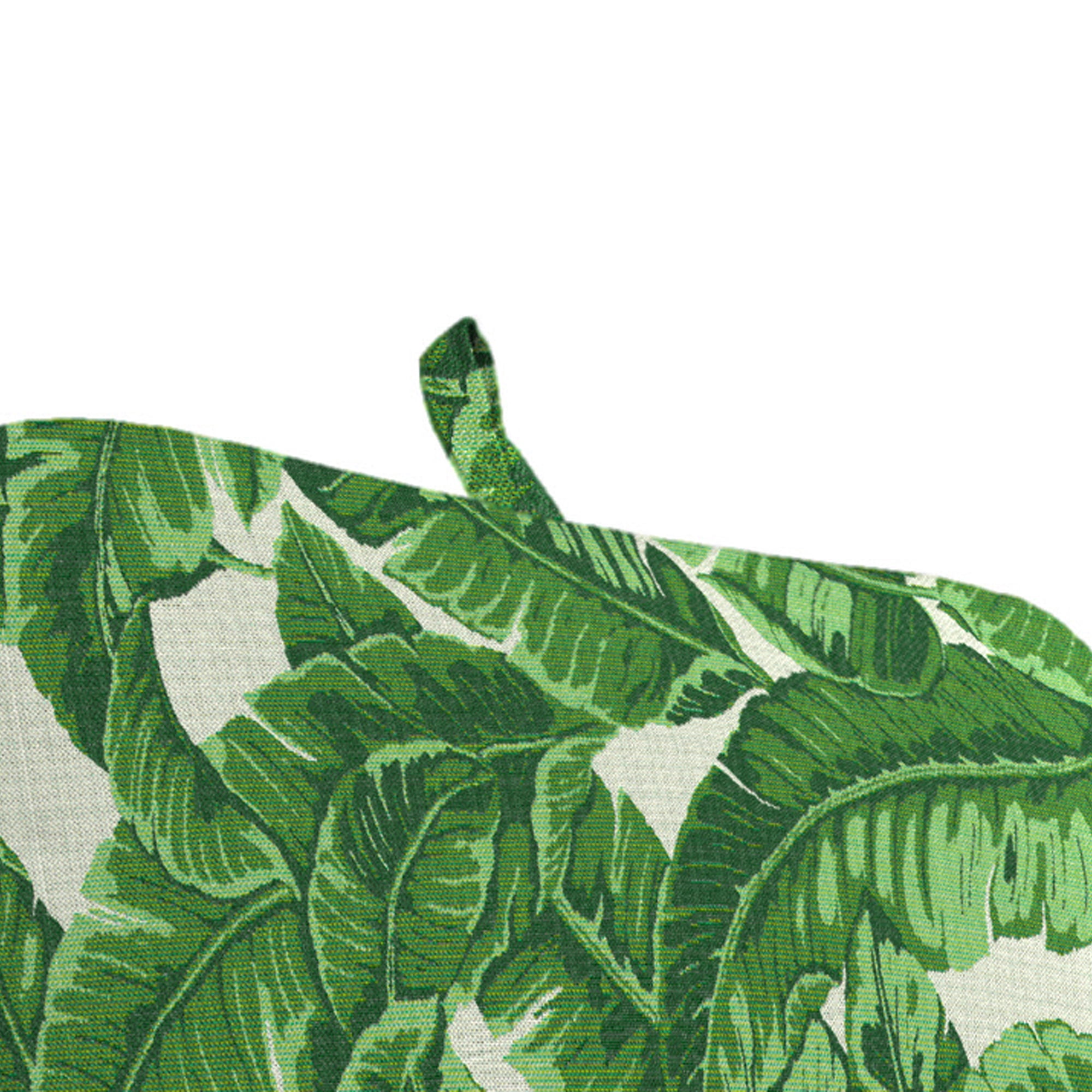 Jordan Manufacturing Sunbrella 74" x 22" Tropics Jungle Green Leaves Rectangular Outdoor Chaise Lounge Cushion with Ties and Hanger Loop