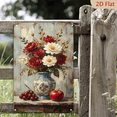 Rustic Metal Rose 8x12 Inches Rustic Still Life Wall Art Metal Tin Sign Featuring Blue ...
