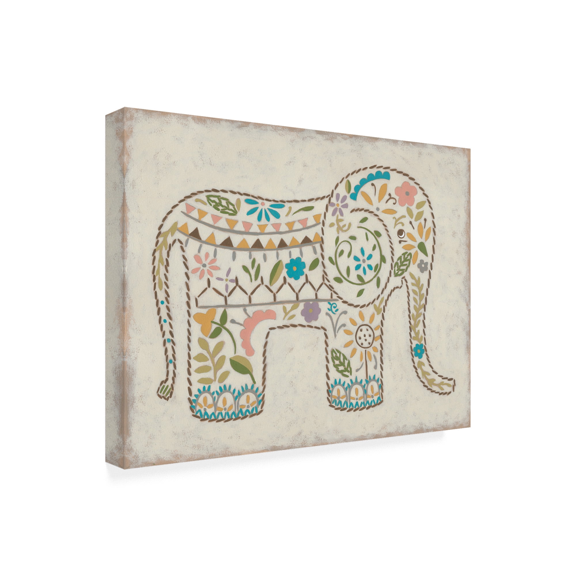 Trademark Fine Art 'Laurels Elephant I Childrens Art' Canvas Art by Chariklia Zarris