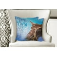 thumbnail image 4 of Ambesonne Paris Throw Pillow Cover 2 Pack, Tilt Shot Eiffel Tower Travel, 18", Blue and Brown, 4 of 6
