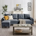 thumbnail image 2 of Pingliang Home Canapé Sectionnel Convertible avec Ottoman de Rangement Réversible et Poche de Rangement Latérale, Canapé en L 4 Places avec Profondeur de Siège 19.3 Pouces et Repose-Pieds pour Salon Bureau Appartement, Gris Clair, 2 of 10
