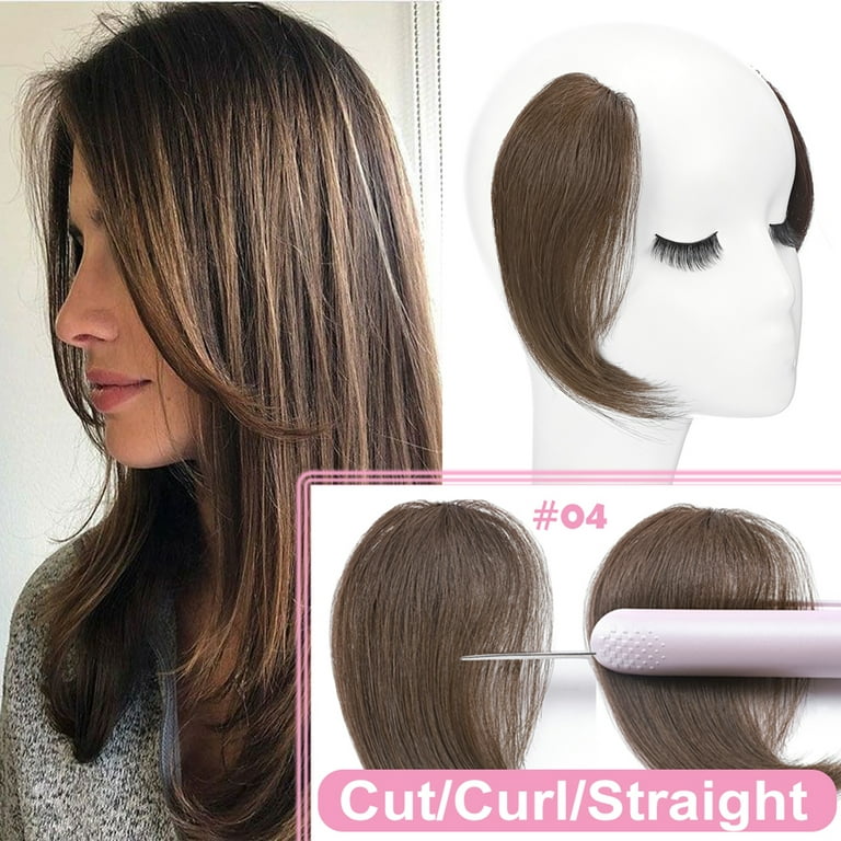Benehair Clip in 100% Real Human Hair Extensions Hair Side Bangs