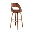 thumbnail image 2 of Armen Living Indoor Julius 26" Gray Faux Leather and Black Wood Bar Stool, 2 of 12