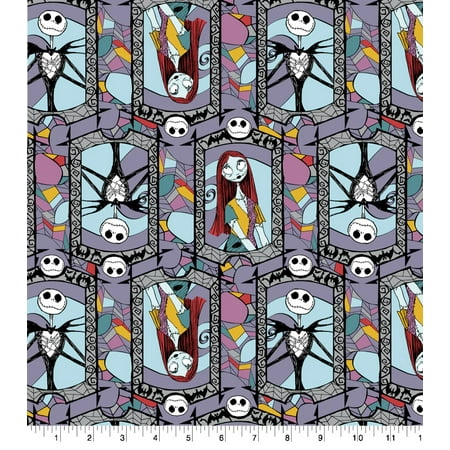 UPC: 0887816367714 | Disney Nightmare Before Christmas Stained Glass Cotton Fabric