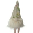 thumbnail image 5 of Northlight Lighted Floral Gnome Figure with Knitted Hat - 17" - Green and Cream, 5 of 5