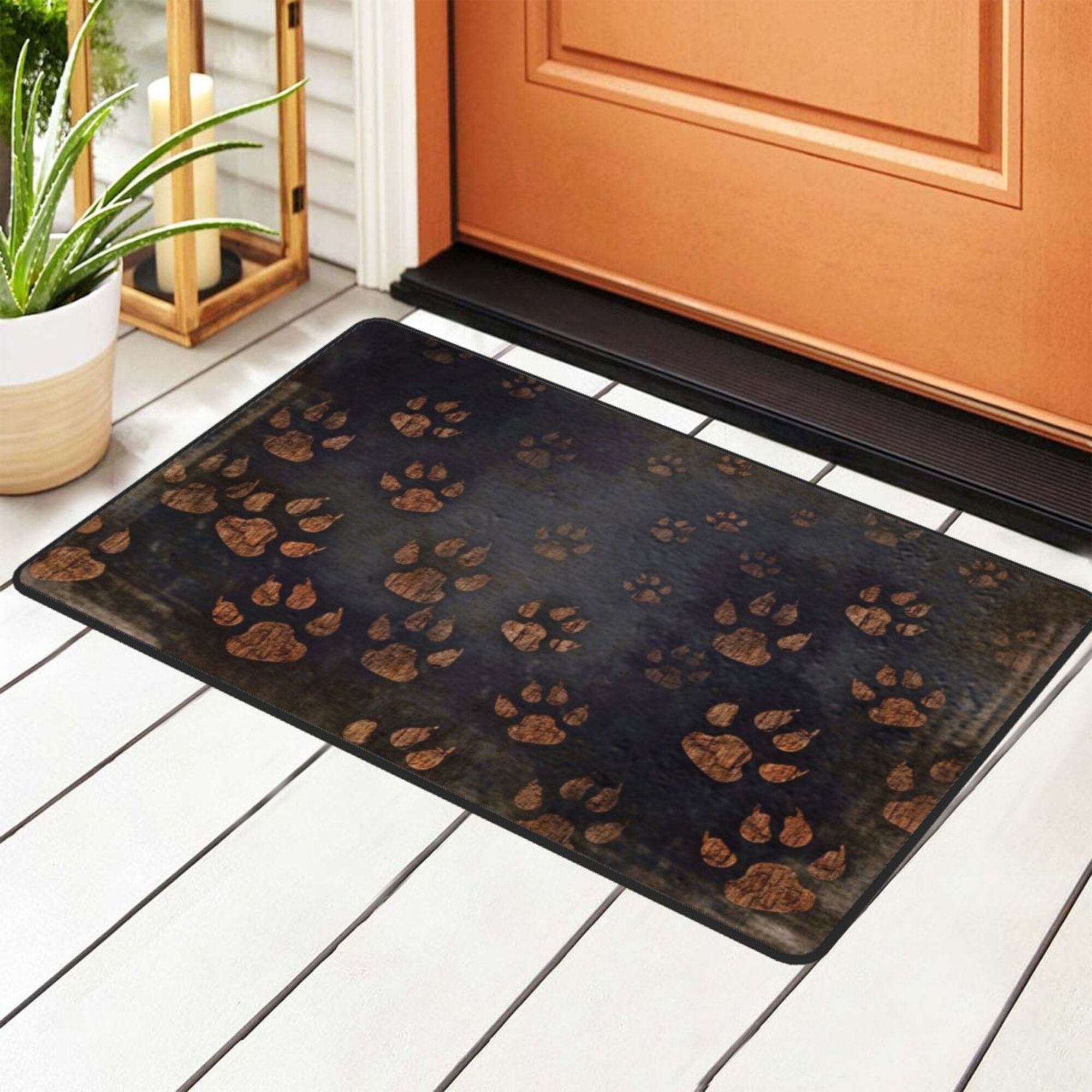 Dog Paw Printed Floor Rug, Water Absorption And Mud Removal Carpet, Hallway  Kitchen Soft Mat, Washable, Outdoor Interior Rug, Dirt Resistant Anti-slip  For Laundry Bathroom Bedroom Living Room, Home Decor, Christmas New