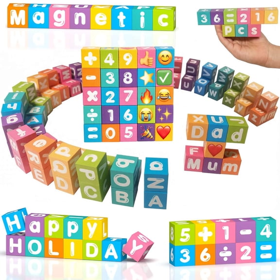 AMDOHAI Magnetic Letters and Numbers Blocks Spelling Counting 216 in 36 Pcs Preschool Education Toys Kids 5 