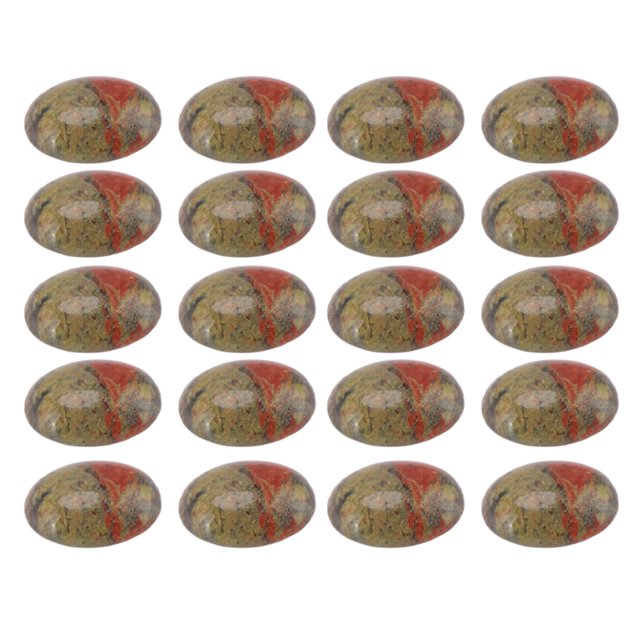 Piedras de cabujones pulidas, 20 piezas de cuentas de cabujones, cuentas de cabujones ovaladas sin agujeros, fabricación de joyas, piedras de cabujones, construcción robusta