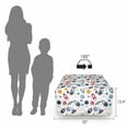 thumbnail image 3 of Spaceship Rectangle Pouf, Silhouettes of Space Elements Astronomy Themed Digitally Composed Illustration, Under Desk Foot Stool for Living Room Office Ottoman with Cover, 25", Multicolor, by Ambesonne, 3 of 4